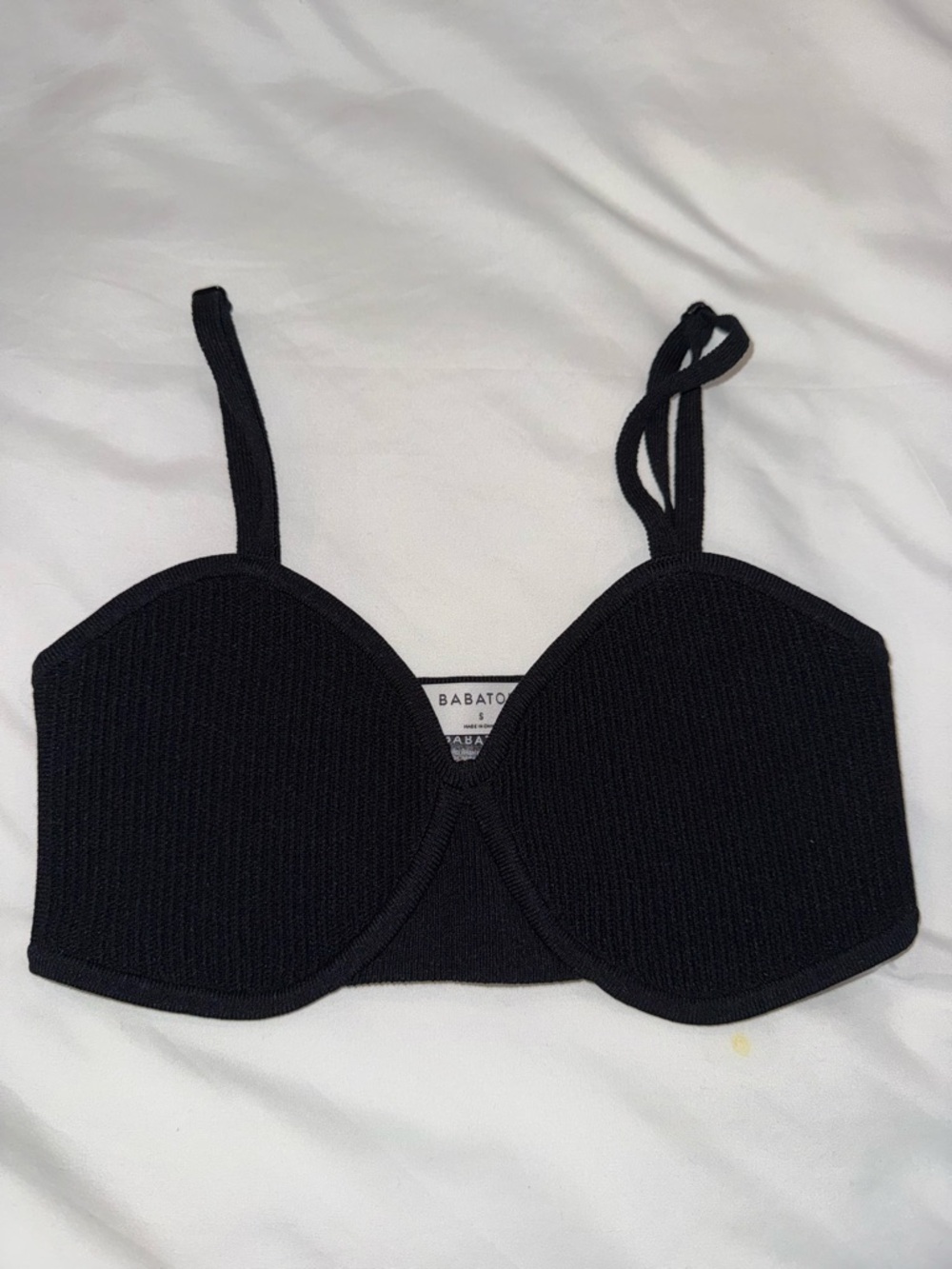 Babaton Black Textured Balconette Top